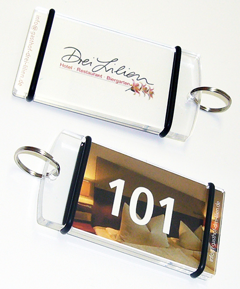 Schlüsselanhänger mit Werbefläche